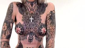 Tattooed amber luke rides the tremor toy for the first time, feeling so erotic with piercing and hairless body.