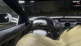 More GTA V action with a hot prostitute and a car