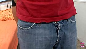 Amazing brunette police woman stops guy in high heels