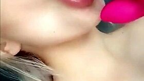 blonde teen plays with rose vibrator, big ass cum tease