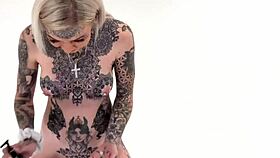 Tattooed amber luke rides the tremor toy for the first time, feeling so erotic with piercing and hairless body.