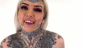 Tattooed amber luke rides the tremor toy for the first time, feeling so erotic with piercing and hairless body.