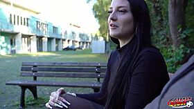 German teen nurse Lacy Lynn seduces for first porn casting with saggy tits and missionary riding