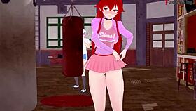 Eris intensely sucks cock at the gym in this hentai anime movie