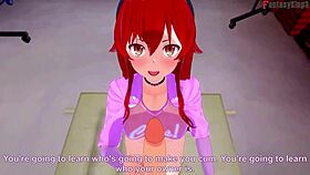 Eris intensely sucks cock at the gym in this hentai anime movie