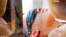 wild ass stretching session on the balcony with a twink and kinky toys