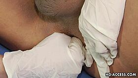 Hospital scene with hot gay action and dildo play