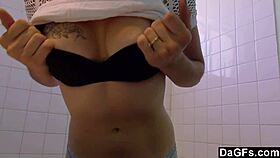 why does this teen strip in the bathroom