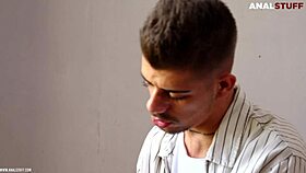 wild ass stretching session on the balcony with a twink and kinky toys