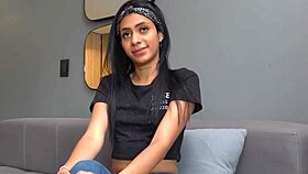 Latina Casting: Sultry Model In Red Lingerie Seduced By Big Dick Agent