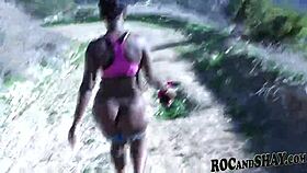 The amateur ebony couple embarks on a wild malibu fuck trip with clothes ripped and anal
