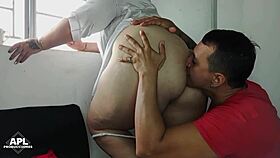 Hey, I love kissing my stepmom’s big ass while she sips coffee on the balcony!