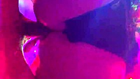 reverse cowgirl rides big cock with toys and fishnets on tied ass