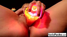 hot stacked nadia celebrates halloween by making herself cum