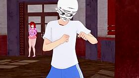 Eris intensely sucks cock at the gym in this hentai anime movie