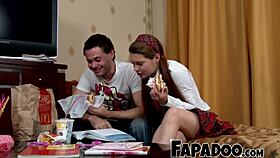 Tutor teaching pleasure lessons to teen 18+ student 😈