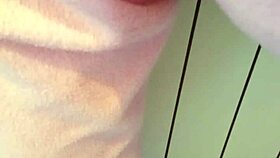 Beautiful brunette explores alternative masturbation techniques.