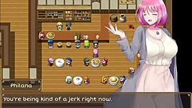 Why does the horny client grab the waitress's big tits in Philana and the elixir of life part 2?