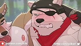 Furry characters engage in anal sex in a Fortnite themed video