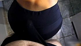 Clothed sex with a hot girl and a messy ending