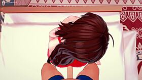 The beautiful girlfriend wants to have fun in her room all night in hentai style