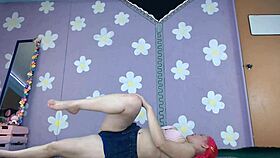 Yoga workout with a cute MILF showing off her assets