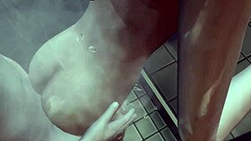 Fuck with friend turns into anal blowbang in shower, cum everywhere 😈