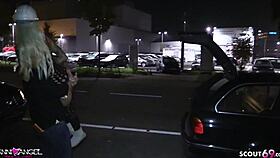 This athletic teen 18+ gets fucked by strangers outdoor and in car 😏