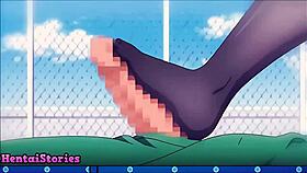 horny teen gets her pussy stuffed with a huge cock in anime game play