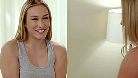 blonde stepsisters candice dare and kasey miller indulge in sensual lesbian massage and sex