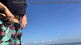 Hey, I'm jerking off at the beach watching two sexy girls in the sea who decide to help!