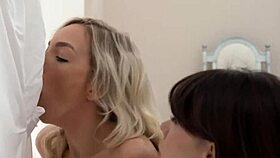 Skinny teen 18+ teases HD before I could tell her she's hot in this 3some group blowjob.