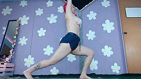 Beginner Cute Milf Flashes Pierced Nipples in Bikini Yoga?