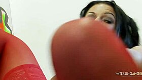 Busty brunette girl gets surprised with a fat dick