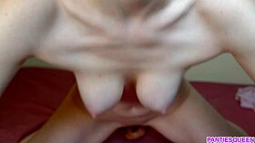 Teen Stretches Pussy with Dildo After Waking Up