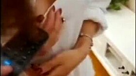 Chinese Beauty Seduces TV Repairman for Steamy Blowjob in Innocent Encounter.