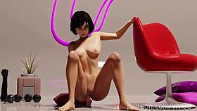 Elizabeth is masturbating with toys in a sexy way