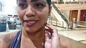 Dripping sweat at the gym, gifting sweaty panties and feet after workout.