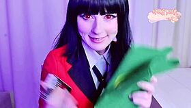 Yumeko jabami loses gamble, offers all holes in pov