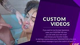 sloppy blowjob at party with brunette