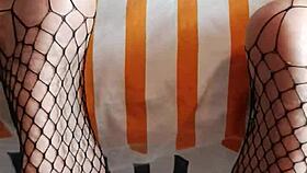 I have this foot fetish where I fuck her deliciously and cum on her pierced feet in fishnets.