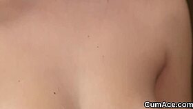 Flirty stunner swallows semen load on face after intense blowbang session