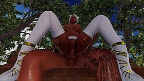 kitty's sucking that big cock outdoors, ready for cumshot?