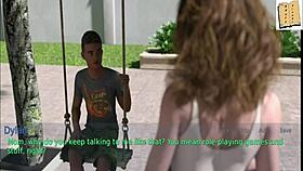 A Wife and Stepmother 26 - Teen 18+ Brunette MILF with Big Ass in Homemade Game