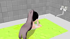 koko a strips naked in the bath for you