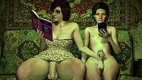 Two Futanari Shemale Milfs Bang Guy in Wild Threesome POV.