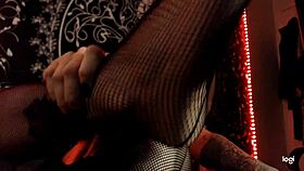 Bbw Mistress Rubs Stockings Voyeur