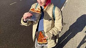 hungry girl agrees to pov blowjob and doggystyle for food