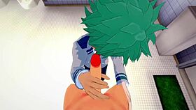 Gay Japanese threesome in My Hero Academia cosplay porn