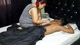 Mi suegra's hot massage with her huge tits feels so good!